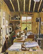Sir William Orpen Major A.N.Lee in his hut ofice at Beaumerie-sur-Mer oil painting picture wholesale